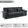 thumbnail image 5 of Homfa 92" Large Corduroy Loveseat Sofa with USB Charging Ports & 2 Throw Pillows, Comfy 2-Seater Sofa for Living Room, Dark Gray, 5 of 12