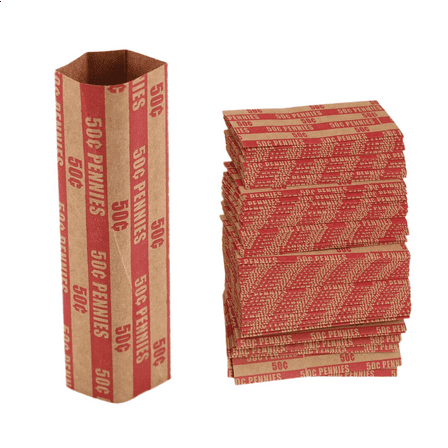 Penny Coin Wrappers Sleeves Flat Rolls 100PCS