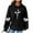 Black, variant on DDAPJ pyju Cross Graphic Hoodies for Women Waffle Knit Hooded Sweatshirt Loose Casual Pullover Hoodie Christian Blessed Sweatshirts with Kangaroo Pocket Army Green L