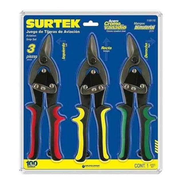 Juego De 3 Tijeras Tipo Aviación Surtek 115115 SURTEK 115115