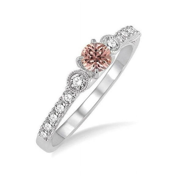 1.25 carat Morganite and Diamond Engagement Ring for Women in 14k White Gold affordable morganite & diamond engagement ring