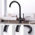 thumbnail image 4 of Faucets,Modern Kitchen Faucet,Rotating,Water Filter Tap Kitchen Drinking Taps Sink Mixer Brass Swivel Spout with 2 Handles, 4 of 8