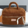 thumbnail image 4 of Bolsa de maquillaje peluda de gran capacidad bolsa de cosas peludas con cremallera bolsa de almacenamiento suave y bonita, 4 of 6