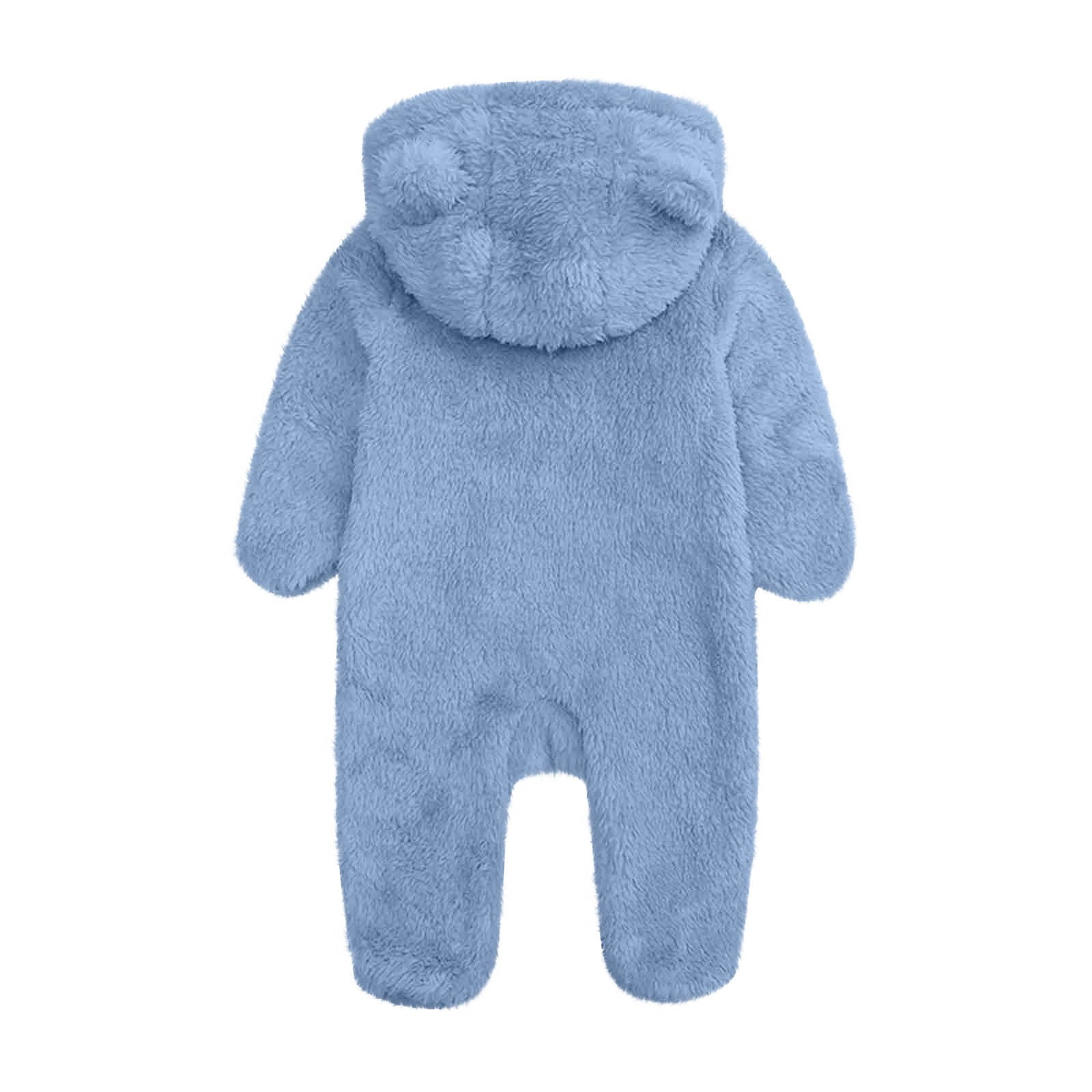 Baby Jumpsuit Baby Snowsuits Winter Romper with Hood Bear Snowsuit Boy and Girl One Piece Suit for 0-12 Months, Blue, 3-6 Months