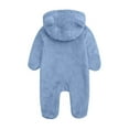thumbnail image 6 of REDARER Girls Romper Hooded Jumpsuit Winter Warm Pajama Outfit Soft Cozy Toddler Baby One-Piece,Size:9-12 Months, 6 of 7