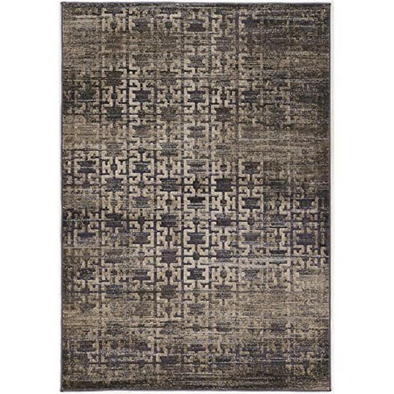 Linon Jewel Maze Machine Made Polypropylene 8'x10'3" Rug in Navy