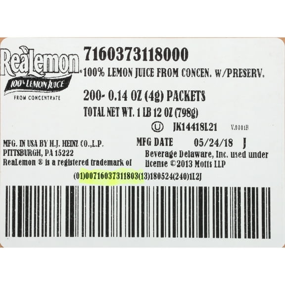 ReaLemon Lemon Juice Single Serve, 200 ct Casepack