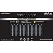 Panasonic BK-4HCCA12FA eneloop pro AAA High Capacity Ni-MH Pre-Charged Rechargeable Batteries, 12 Pack