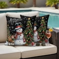thumbnail image 5 of Black Christmas Outdoor Pillow Covers 18"x18" Set of 2,Waterproof Throw Pillow Covers for Patio Furniture,Snowman Xmas Tree Snowflake Gifts Elk Decorative Cushion Pillowcases for Garden Couch Sofa, 5 of 9