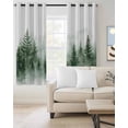 thumbnail image 2 of Green Foggy Forest Blackout Curtains for Bedroom Living Room Darkening Curtains 90 Inch Watercolor Mist Mountains Landscape Black Out Window Curtain Privacy Window Treatment Grommet Drapes 52"x90"x2, 2 of 9