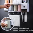 thumbnail image 3 of Soporte para cepillos de dientes de pared, organizador multifuncional, soporte para cepillos de dientes para baño, dispensador automático de pasta de dientes, vaso para la boca, toallero y plataforma de almacenamiento,(L) brillar  Electrónica, 3 of 5