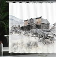 thumbnail image 4 of Ambesonne Western Shower Curtain, Old Wooden 20s Town, 69"Wx70"L, Brown White, 4 of 5