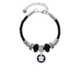 thumbnail image 2 of Delight Jewelry Silvertone White Paw on Black Disc Grandmother Celtic Knot Leather Bead Bracelet, 7"+2" Extender, 2 of 4