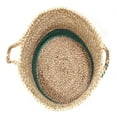 thumbnail image 5 of LR Home Woven Round Jute 19" Storage Basket with Handles, Green Stripe, 5 of 7
