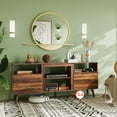 thumbnail image 3 of GALAXHERO TV Stand for 65-Inch TV, 58-Inch Entertainment Center with 2 Storage Cabinets, Media Console for Living Room, Bedroom, Office, Retro Brown, 3 of 6