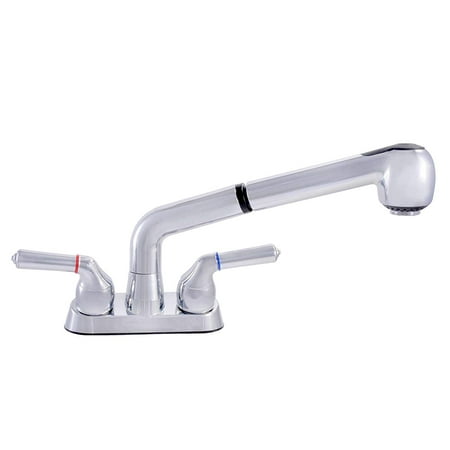 LDR 012-52445CP Laundry Faucet with 2-Handles & Pull-Out Spout, Chrome, Each
