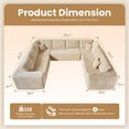 thumbnail image 2 of XIZZI U-Shape Modular Sectional Sofa Couch, 27" Deep Seat Modern Minimalist Couches for Living Room, Beige, Style 5, 2 of 7