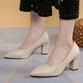thumbnail image 2 of Xiaoxatg Elegant Women's High Heels - Versatile Pointed Toe Heels with Durable Leather for Casual and Formal Occasions 8 Khaki, 2 of 9