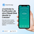 thumbnail image 2 of Purificador de Aire Inteligente AIR4U con filtro HEPA incluido. Purifica el 99.9% de las bacterias, virus, alérgenos, malos olores y contaminación de tu Casa u Oficina. Funciona con Alexa y Google. Air4u Cloud One, 2 of 9