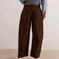 thumbnail image 5 of Women's Corduroy Wide Leg Pants with Elastic Waist Comfortable Barrel Leg Design Casual Trousers Featuring Pockets, 5 of 6