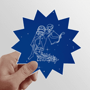Star Universe Aquarius Constellation Pattern Sun Vinyl Sticker Luggage Graffiti Flower Decal