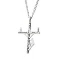 thumbnail image 2 of Women's Small Lineman Cross Necklace - John 1:4 by Shields of Strength, 2 of 4
