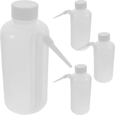 MasteelfCA 4Pcs Safety Wash Bottles Plastic Squeeze Bottles PE Squirt Bottles Containers