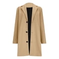 thumbnail image 5 of Ticikt Stylish Longline Trench Coat for Girls Lined Windbreaker Jacket Outerwear with Hood Casual Fall Winter Coat,Color:Khaki,Size:5-6 Years, 5 of 5