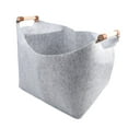 thumbnail image 3 of Felt Firewood Basket with Wooden Handles, Foldable & Multifunctional, Protects, 3 of 9