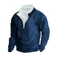 thumbnail image 2 of pstuiky manga larga para hombre, Sudadera con capucha informal para hombre, estilo retro, con cuello alto, cremallera y manga larga, estilo marinero holgado top de hombre xl, 2 of 3