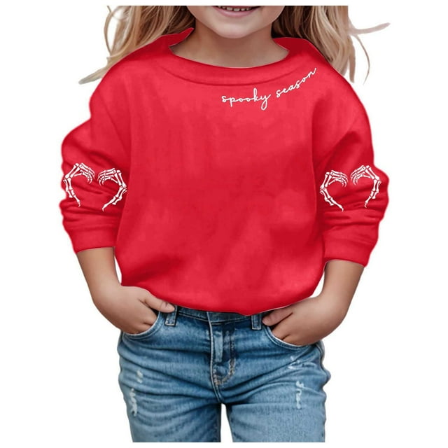 Chandail Doux à Manches Longues pour Fille, Graphique, Mignon, Col Rond, Chandails, Haut, Vêtements pour Filles