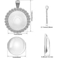 thumbnail image 2 of 20 Pieces Rhinestone Bezel Pendant Trays Cabochon Pendant Setting with 20 Pieces Transparent Glass Cabochons Clear Round Cabochons Tiles for Jewelry Craft Making, 2 of 7