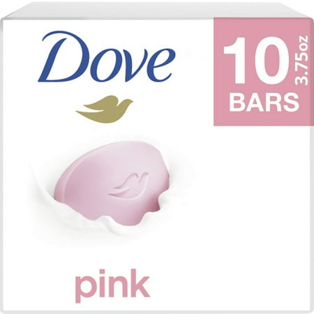 Dove Beauty Bar Pink More Moisturizing Than Ordinary Bar Soap Gentle Cleanser For Softer and Smoother Skin 3.75 oz, 10 Bars