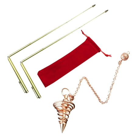 

4pcs Tool Detect Gold Divining Dowsing Rod Set Measuring With Pendulum Pendant