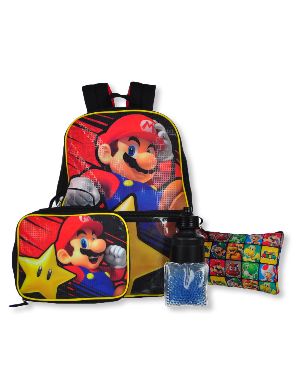 Super Mario Boys' Backpack 5-Piece Mega Set 