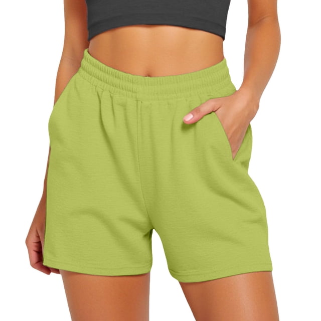 MKLEKYY Pantalones Cortos Para Mujer, Informales, De Verano, Con Cordón, Cómodos, Elásticos, De Cintura Alta, Para Correr Y Con Bolsillos