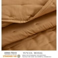 thumbnail image 5 of Chezmoi Collection Tencel Modal Blend Quilt Set Queen Size, Terracotta , Lightweight Soft Bedspread Crescent Stitched Quilt for All Seasons, 3-Piece, 5 of 9