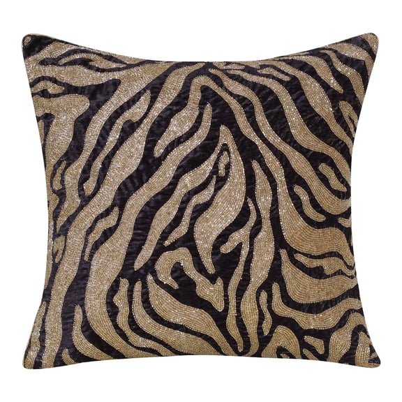 Harlow Hill Demi 20" x 20" Gold/Black Abstract Polyester Adult Decorative Throw Pillow Cover