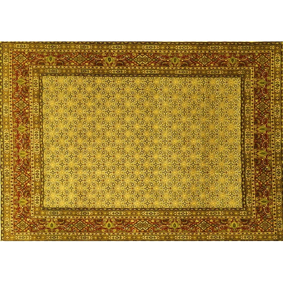 Ahgly Company Indoor Rectangle Persian Yellow Traditional Area Rugs, 8' x 10'