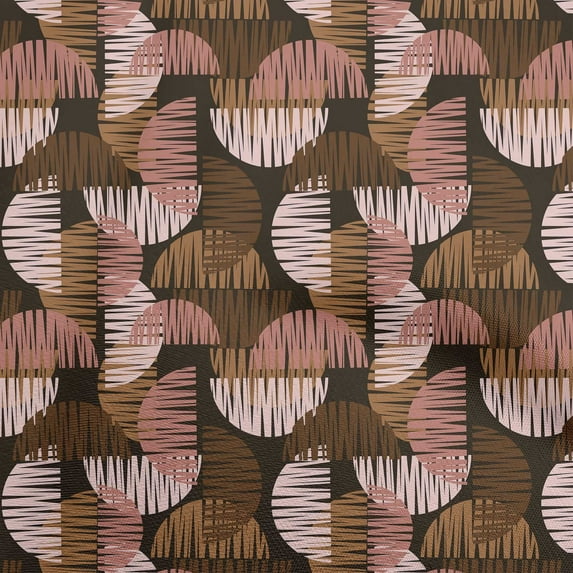 oneOone Viscose Jersey Brown Fabric Semi Circle Sewing Material Print Fabric By The Yard 60 Inch Wide