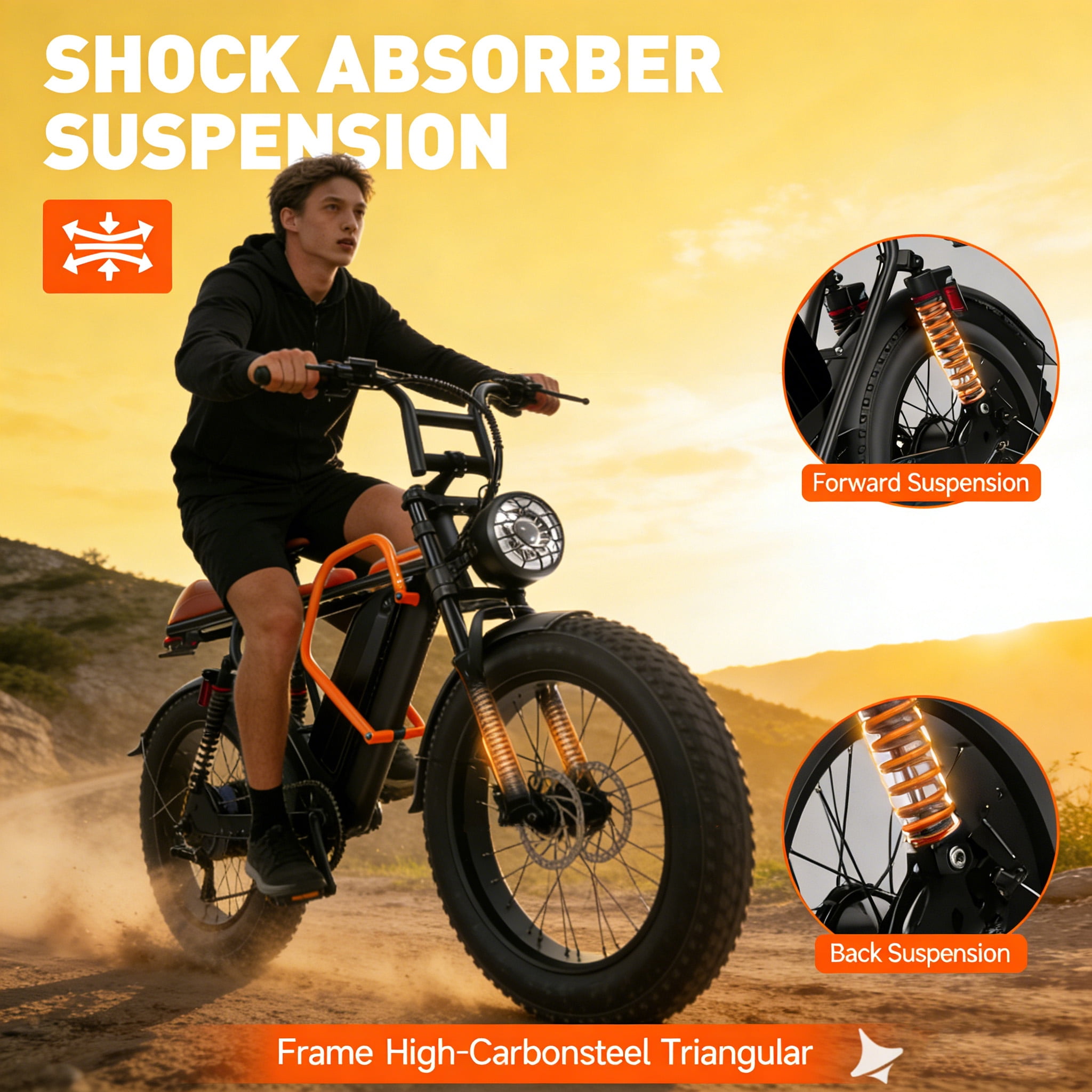 Electric Mountain Bicycles,750W Peak 1500W Motor,30MPH 60 Miles,720Wh Removable Battery,20 X 4.0 Fat Tire Ebikes for Adults,7 Speed,UL2849