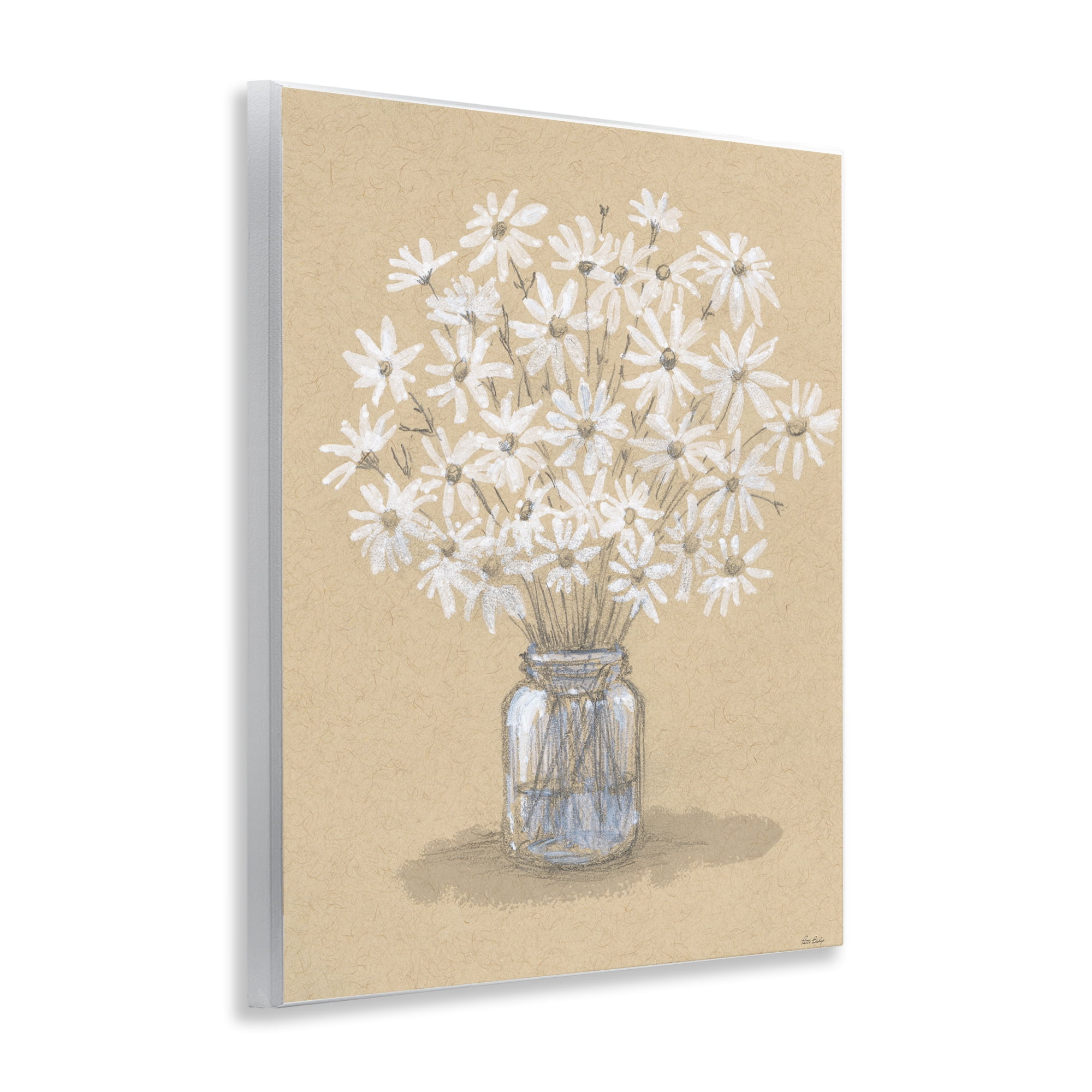 Stupell Industries Daisies Jar Drawing Wall Plaque Art, design by Patti Bishop