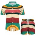 thumbnail image 4 of Conjunto de ropa de playa hawaiana para hombre Conjunto de 2 piezas de camisa bohemia de verano y pantalones cortos Pompotops  oipoqjl51313, 4 of 9