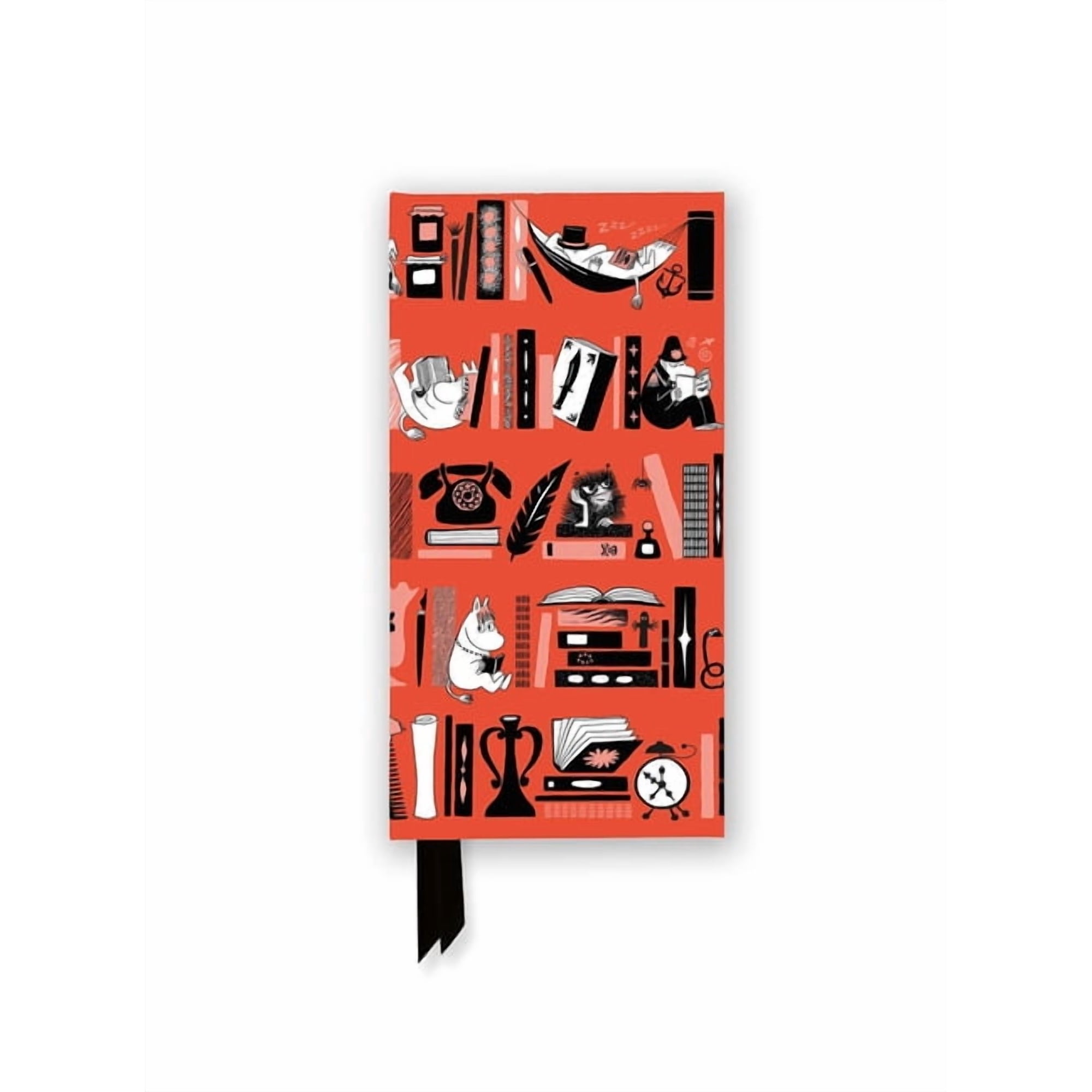 Flame Tree Slimline Journals Moomin Bookshelves: Red (Foiled Slimline Journal) (Hardcover)
