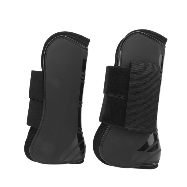 Bottes de Protection Sabot de Cheval, Bottes Réglables de Jambe de Cheval Bottes de Soutien de Cheval pour Rester Confortablement sur les Jambes de Cheval pour Cheval Sautant Ensemble Noir de 2 Bottes de Jambe avant