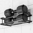 thumbnail image 4 of Happylost Shower Caddy, Adhesive Shower Organizer, No Drilling Shower Shelf, Rustproof 304 Stainless Steel Shower Rack With Soap Dish for Bathroom Storage, 2 pack, Matte Black, 4 of 6