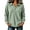 Green, variant on Womens Casual Collared Henley Button Placket Long Sleeve Ribbed Loose Fit Daily Wear Top