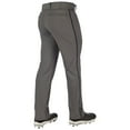 thumbnail image 2 of CHAMPRO Triple Crown 2.0 Open Bottom Baseball Pants with Braid, Youth X-Small, Graphite, Black, 2 of 3