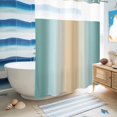 thumbnail image 5 of No Hook Shower Curtain, Teal Ombre Shower Curtains for Bathroom with See Through Top Window, Modern Yellow Gradient Farmhouse Art Waterproof & Washable Bath Curtain Stall 48"x72", 5 of 9