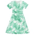 thumbnail image 6 of Girls Dress Summer Skater T-Shirt Dress Tie Dye Casual Short Sleeve Flowy Dress for Kids 4-14 Years, 6 of 6